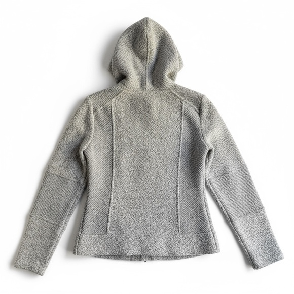 Lucky Brand Textured Knit Asymmetrical Zip Sweater Jacket Cozy Fall Gray Size M - Picture 4 of 10